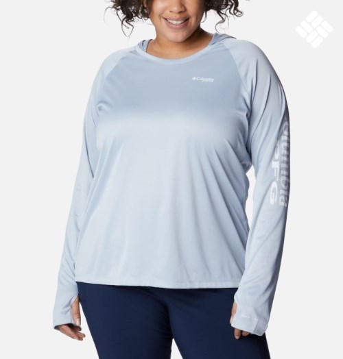 Columbia PFG Tidal Tee Heather Hettegensere Dame Lyse Blå | Plus Size 32576O